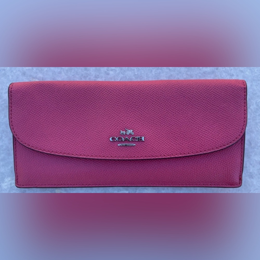 Coach Pink Leather Women's Envelope Wallet